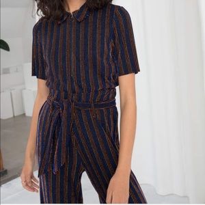 & Other Stories Glitter Striped 2Piece Jumpsuit